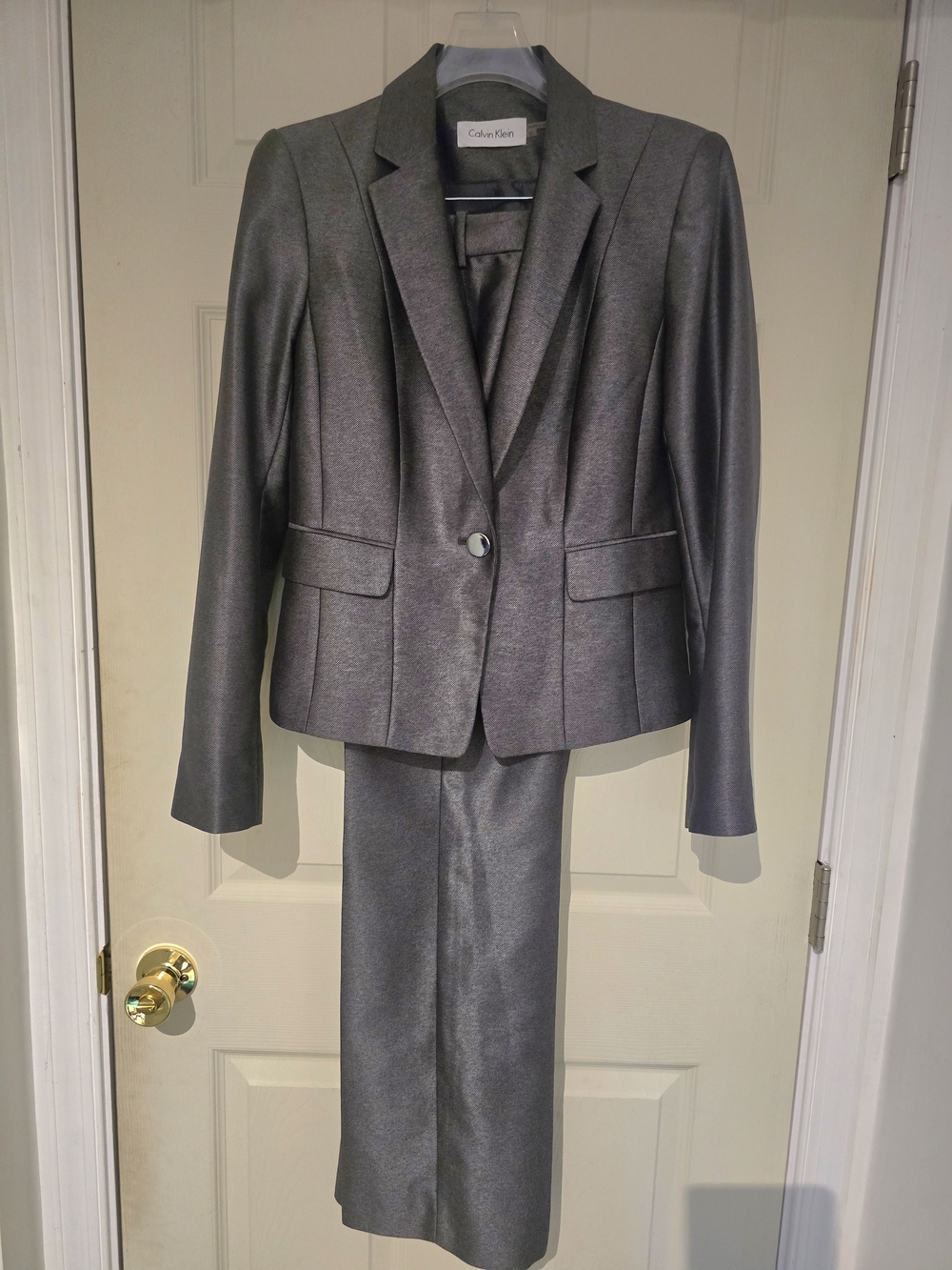 Calvin Klein Women's Gray Tailored Blazer & Skirt Set